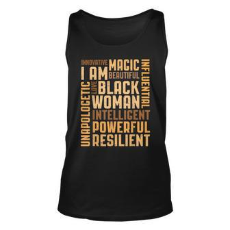 Black Woman Educated Intelligent Resilient Powerful Proud Unisex Tank Top - Seseable