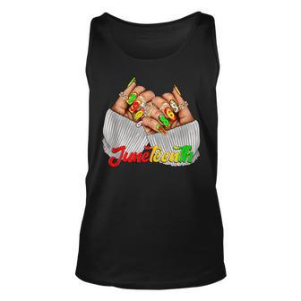 Black Woman Junenth Nails Junenth Afro Woman Hands Unisex Tank Top - Thegiftio UK