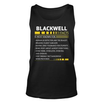Blackwell Name Gift Blackwell Facts Unisex Tank Top - Seseable