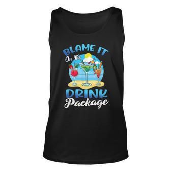 Blame It On The Drink Package Cruise Drinking Beach Unisex Tank Top | Mazezy UK