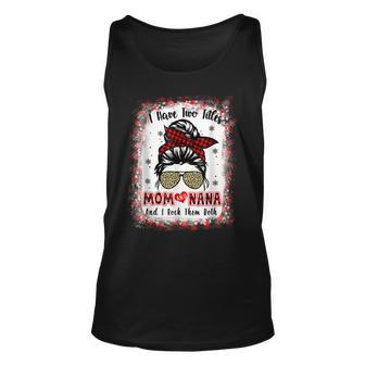BlEached I Have Two Titles Mom And NaNa BUffalo Plaid Unisex Tank Top - Seseable