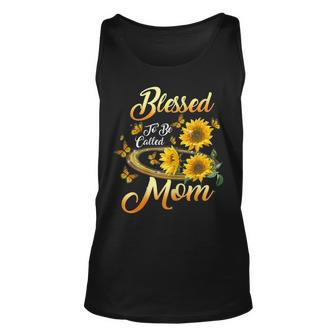Womens Blessed To Be Called Mom Sunflower Womens Tank Top | Mazezy CA
