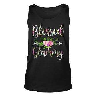 Blessed Glammy Floral For Women Mothers Day Grandma Unisex Tank Top - Seseable