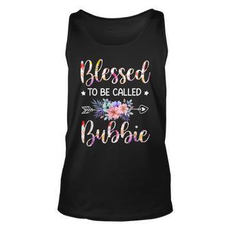 Blessed To Be Called Bubbie Floral Mothers Day Unisex Tank Top - Seseable