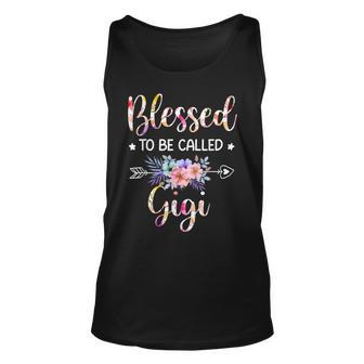 Blessed To Be Called Gigi Floral Mothers Day Unisex Tank Top - Seseable