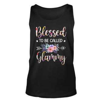 Blessed To Be Called Glammy Floral Mothers Day Unisex Tank Top | Seseable CA