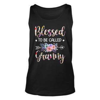 Blessed To Be Called Granny Floral Mothers Day Unisex Tank Top - Seseable