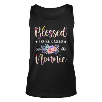 Blessed To Be Called Nonnie Floral Mothers Day Unisex Tank Top - Seseable