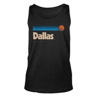 Blue Dallas Basketball B-Ball City Texas Retro Dallas Unisex Tank Top - Seseable