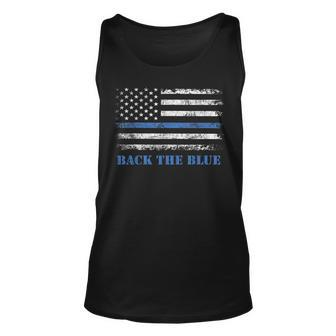Back The Blue Thin Blue Line American Flag Police Support Tank Top | Mazezy