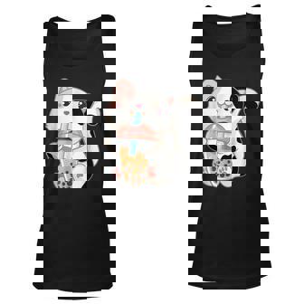 Boba Tea Cat Bubble Tea Kawaii Anime Japanese Girls Nager Unisex Tank Top - Seseable