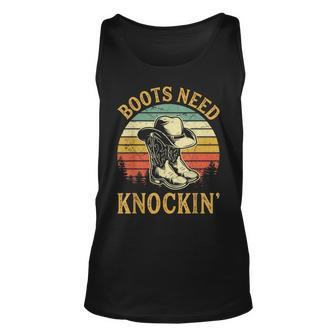 Boots Need Knockin Country Music Lover Unisex Tank Top - Seseable