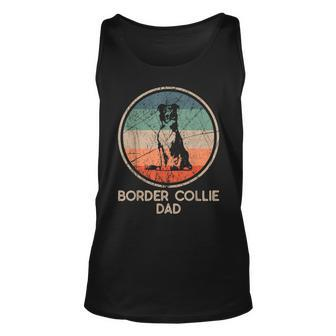 Border Collie Dog - Vintage Border Collie Dad Unisex Tank Top - Seseable