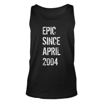Born In April 2004 Birthday Gift 15 Year Old Unisex Tank Top | Mazezy