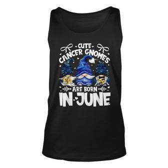 Born In June Zodiac Sign Cancer Mom And Dad Birthday Gnomes Bbjtpb Tank Top | Mazezy