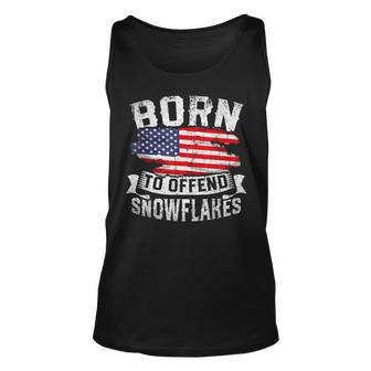 Born To Offend Snowflakes Us Flag American Republican Tank Top | Mazezy