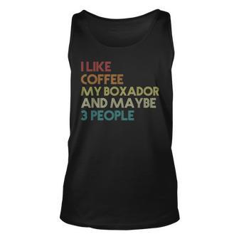 Boxador Dog Owner Coffee Lovers Funny Quote Vintage Retro Unisex Tank Top - Seseable