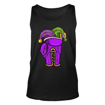 Boxing Sports Lover Mardi Gras Carnival Party Jester Unisex Tank Top - Seseable