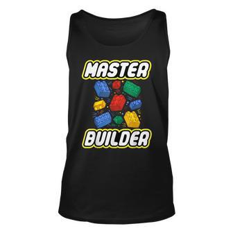 Brick Builder Blocks Funny Blocks Master Builder Gift Unisex Tank Top | Mazezy