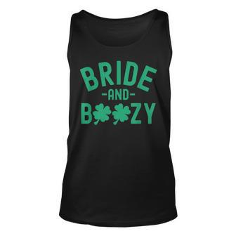 Bride And Boozy St Patricks Day Bachelorette Party Unisex Tank Top - Seseable