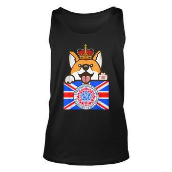 British Flag King Charles Coronation Union Jack Corgi Tank Top | Mazezy