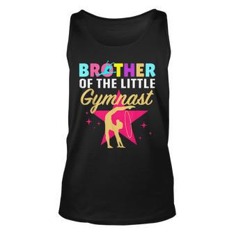 Brother Little Gymnast Girl Birthday Gymnastics Themed Party Tank Top | Mazezy