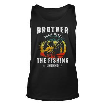 Brother Man Myth Fishing Legend Funny Fathers Day Gift Unisex Tank Top - Seseable