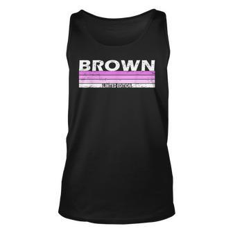 Brown Surname Birthday Family Reunion 80S 90S Pink Sunset Unisex Tank Top | Mazezy