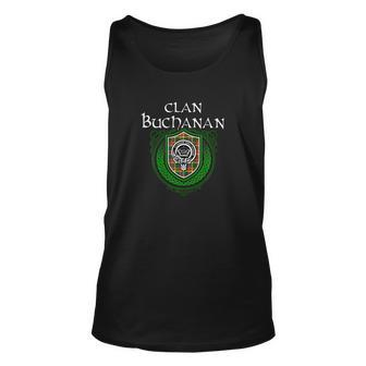 Buchanan Surname Scottish Clan Tartan Crest Badge Unisex Tank Top - Seseable