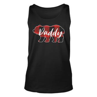 Buffalo Plaid Daddy Bear Fathers Day Gifts V2 Unisex Tank Top - Seseable