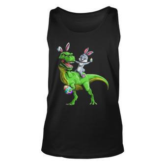 Bunny Riding Dinosaur Funny T Rex Easter Bunny Gift Unisex Tank Top - Seseable