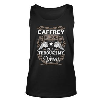 Caffrey Name Gift Caffrey Blood Runs Through My Veins V2 Unisex Tank Top - Seseable