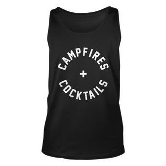 Campfires And Cocktails - Funny Drinking Hiking Apparel Men Women Tank Top Graphic Print Unisex - Thegiftio UK