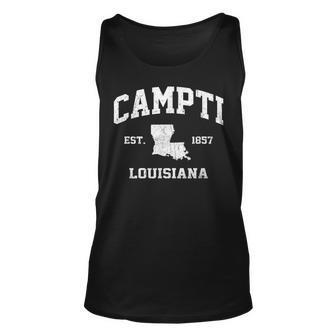 Campti Louisiana La Vintage State Athletic Style Unisex Tank Top - Seseable