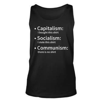 Capitalism Socialism Communism Libertarian Economics Freedom Tank Top | Mazezy AU