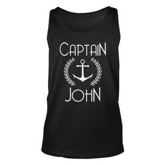 Captain John Personalized Sea Boat Captain Men Women Tank Top Graphic Print Unisex - Thegiftio UK