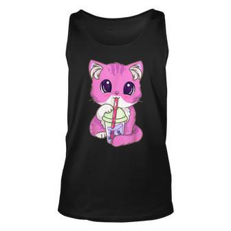 Cat Boba Tea Bubble Tea Anime Kawaii Neko Gifts Girls Ns V2 Unisex Tank Top - Seseable