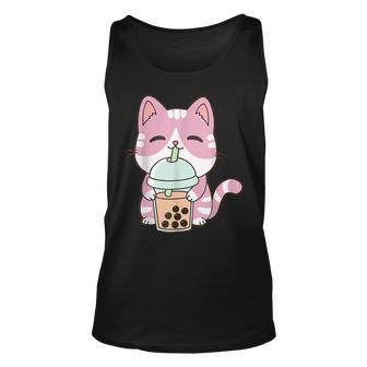 Cat Boba Tea Bubble Tea Anime Kawaii Neko V2 Unisex Tank Top - Seseable