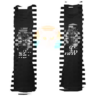 Cat Daddy Black Cat Vintage Eighties Style Cat Retro Unisex Tank Top - Seseable