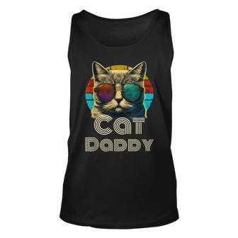 Cat Daddy Retro Cat Dad 80S 90S Vintage V2 Unisex Tank Top - Seseable