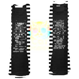 Cat Daddy Retro Cat Dad 80S 90S Vintage V2 Unisex Tank Top - Seseable