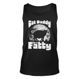 Cat Daddy To A Fatty Funny Vintage Full Moon & Chonk Dad Unisex Tank Top - Seseable