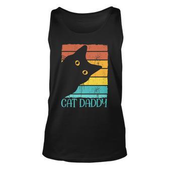 Cat Daddy Vintage Eighties Style Retro Sunset Fathers Day Unisex Tank Top - Thegiftio UK