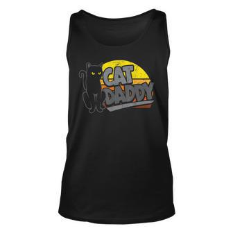 Cat Daddy Vintage Sunset Retro Distressed Fathers Day Unisex Tank Top - Thegiftio UK