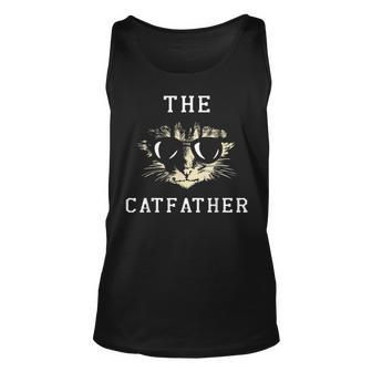 Cat Father Kitty Dad Fathers Day Meow Feline Gift For Mens Unisex Tank Top | Mazezy
