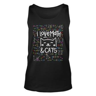 Cat Lover I Love Math And Cats Math Lover Unisex Tank Top | Mazezy