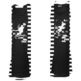 Cat Lover Music Lover Funny Playing Music Note Clef Musician V2 Unisex Tank Top | Seseable UK
