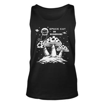 Catronaus Space Cat On Mushrooms Ufo Funny Space Cat Unisex Tank Top - Seseable