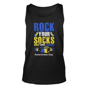 Celebrate Rock Your Socks World Down Syndrome Awareness Day Tank Top | Mazezy