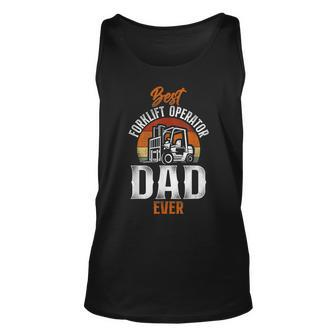 Certified Forklift Truck Operator Dad Father Retro Vintage Unisex Tank Top - Seseable